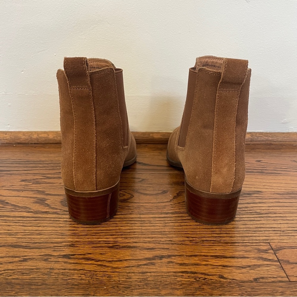 Steve Madden Dover ankle Chelsea boots bootie Leather Suede Neutral Pull On Work - Picture 6 of 13